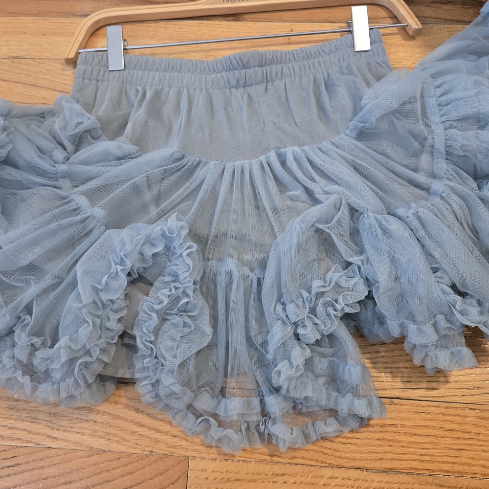 Urban Outfitters Blue Ruffled Mini Skirt